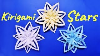 折り紙 星飾り 作り方 立体でおしゃれ 七夕飾りやクリスマスに Origami Christmas Decorations Stars Kirigami Easy Tutorial Balalaika 折り紙モンスター