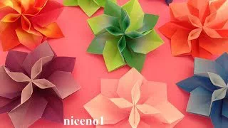 折り紙 花 １枚 立体 の折り方2 Origami Flower Tutorial Niceno1 Niceno1 Origami ナイス折り紙 折り紙モンスター