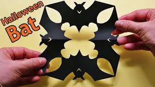 ハロウィン折り紙 切り紙 コウモリ 作り方 簡単 Halloween Decorations Origami Kirigami Paper Bat Easy Tutorial Balalaika 折り紙モンスター