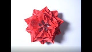 くす玉の折り紙で簡単な花のくす玉を折ってみた零れ桜 飼い主君と折り紙 折り紙モンスター