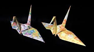 Origami How To Make A Crane 折り紙 鶴 ツル の折り方 お正月 Nyanya Origami Channel 折り紙モンスター