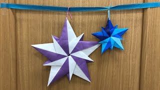 星のクリスマスオーナメントの折り方 簡単折り紙レッスン 簡単 おりがみレッスン 折り紙モンスター