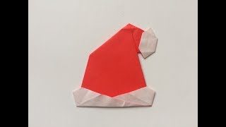 折り紙 サンタ帽子 の折り方 Origami Folding Paper Into The Figure Of Santa Claus Hat Xmas クリスマス Nya Nya 折り紙モンスター