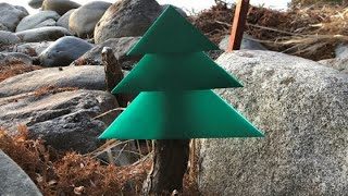 平面で簡単なクリスマスツリー の作り方 簡単折り紙レッスン 簡単 おりがみレッスン 折り紙モンスター