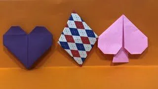 トランプのダイヤの折り方 簡単折り紙レッスン 簡単 おりがみレッスン 折り紙モンスター
