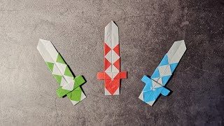 Origami Sword How To Make Paper Sword 寶劍折紙 武器玩具折紙 剣の折り紙の折り方 武器の折り紙 折纸案帛origami 折り紙モンスター