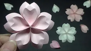 画用紙 春の飾り かわいい桜の花の作り方 Diy Drawing Paper Spring Decoration Cute Cherry Blossom うさミミcraft 折り紙モンスター