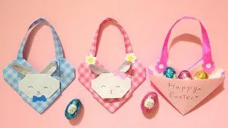 折り紙 ハートうさぎのバック 折り方 Origami Heart Easter Bunny Rabbit Bag Tutorial Niceno1 ナイス折り紙 Niceno1 Origami 折り紙モンスター