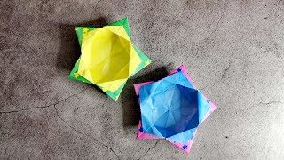 Origami Star Box Tutorial Paper Star Box Instructions 折紙盒子 五角星紙盒摺紙 折り紙 星の箱 折り紙 箱 五角形 折纸案帛origami 折り紙モンスター