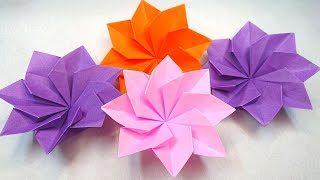 折り紙の花 折り紙一枚で作るダリア Origami Flower 可愛いです Craft Okuya 折り紙モンスター