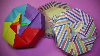 折り紙 箱と蓋 8角形の深い箱 各4枚計8枚使います 糊を使います Origami Mr Coin Channel コインくんチャンネル 折り紙モンスター