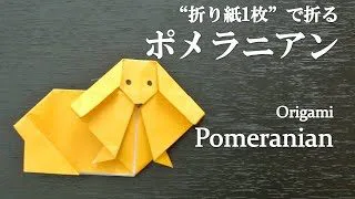 折り紙1枚 のり はさみ不要で簡単な動物 可愛い犬 ポメラニアン の折り方 How To Make A Pomeranian Dog With Origami Animal クラフトちゃんねる 折り紙モンスター