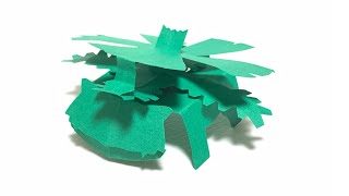 フシギバナ 型紙付き ポケモン切り紙 Venusaur Pokemon Paper Art Cut Fold 折り紙 Origami 切り 紙パパの立体切り紙チャンネル 折り紙モンスター