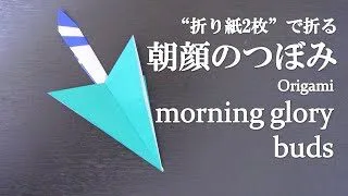 折り紙2枚 超簡単 可愛い花 朝顔のつぼみ の折り方 How To Make A Morning Glory Buds With Origami It S Easy To Make Flower クラフトちゃんねる 折り紙モンスター