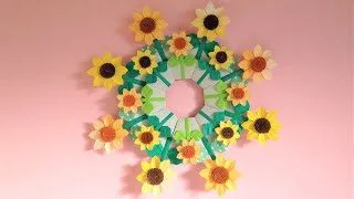 折り紙 ひまわりの花のリースの折り方 Origami Sunflower Wreath Tutorial Niceno1 ナイス折り紙 Niceno1 Origami 折り紙モンスター
