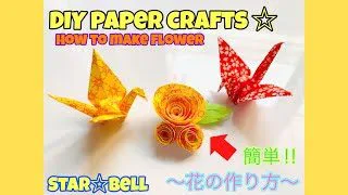 折り紙2枚 のり はさみ不要 立体的で可愛い花 たんぽぽ の折り方 How To Make A Dandelion With Origami Flower クラフトちゃんねる 折り紙モンスター