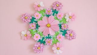 折り紙 コスモスの花 リース 折り方 2 Origami Cosmos Flower Wreath Tutorial Niceno1 ナイス折り紙 Niceno1 Origami 折り紙モンスター
