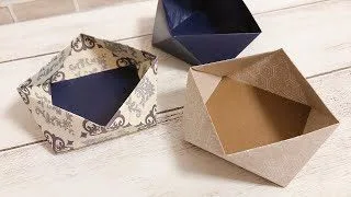 折り紙箱 折り紙で簡単 おしゃれな箱を作ってみた 小物入れ お皿 ペーパークラフト Origami Box Vessel Kawaii Pastime 折り紙モンスター