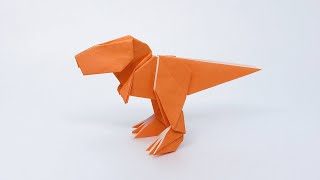恐竜折り紙 ティラノサウルス Dinosaur origami t-rex 補助図＆音声 