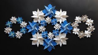 折り紙 雪の結晶のリース 立体 折り方 Origami Snowflake Wreath Tutorial Niceno1 ナイス折り紙 Niceno1 Origami 折り紙モンスター