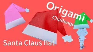年 折り紙で簡単にクリスマスサンタ帽子を作る Make A Christmas Santa Claus Hat With Origami Origamiチャレンジ 折り紙モンスター
