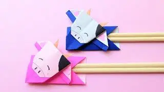 折り紙 牛の箸袋 箸入れ の折り方 Origami Cow Chopsticks Holder Tutorial Niceno1 ナイス折り紙 Niceno1 Origami 折り紙モンスター