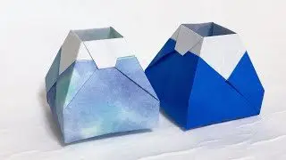 折り紙 箱 立体的な富士山を作ってみた お正月の飾りに 作り方 How To Make A 3d Mt Fuji With Origami Kawaii Pastime 折り紙モンスター