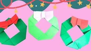 簡単 かわいいクリスマス折り紙 クリスマスリース の作り方 How To Make A Cute Origami Christmas Wreath Instructions Auntie Minmin S Origami 折り紙モンスター