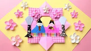 折り紙 雛人形のリースの作り方 Origami Japanese Kimono Doll Wreath Tutorial Niceno1 ナイス 折り紙 Niceno1 Origami 折り紙モンスター