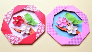 リース 折り紙 花 【折り紙】基本の花で作る夏色リース