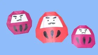 簡単 お正月折り紙 達磨 だるま How To Make A Japanese New Year Origami Daruma Instructions Auntie Minmin S Origami 折り紙モンスター