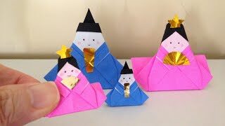 折り紙の雛人形 折り方 Origami Japanes Kimono Doll Tutorial Niceno1 ナイス折り紙 Niceno1 Origami 折り紙モンスター