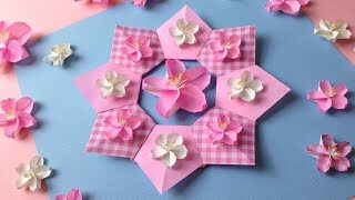 折り紙 桜の花のリース 折り方 Origami Sakura Flower Cherry Blossoms Wreath Tutorial Niceno1 ナイス折り紙 Niceno1 Origami 折り紙モンスター