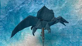 恐竜折り紙 モササウルス 音声解説 補助図つき Dinosaur Origami Mosasaurus さくb おりがみ 折り紙モンスター