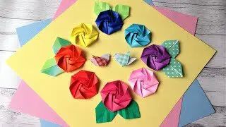 折り紙 1枚でバラの花 立体 平面 折り方 2 Origami Rose Flower Tutorial Niceno1 ナイス折り紙 Niceno1 Origami 折り紙モンスター