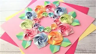 折り紙 バラの花 リース 折り方 Origami Rose Flower Wreath Tutorial Niceno1 ナイス折り紙 Niceno1 Origami 折り紙モンスター