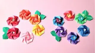 折り紙 1枚でバラの花 立体 平面 折り方 Origami Rose Flower Tutorial Niceno1 ナイス折り紙 Niceno1 Origami 折り紙モンスター