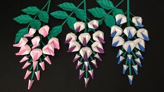 折り紙 藤の花 立体の 折り方 Origami Wisteria Flowers Tutorial Niceno1 ナイス折り紙 Niceno1 Origami 折り紙モンスター