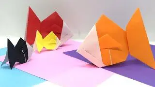 折り紙 簡単可愛い カラフル金魚 夏祭り 縁日にも飾るとおしゃれ By おっと Mi Origami 折り紙モンスター