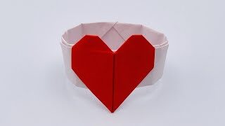 簡単折り紙 ハートのブレスレットの作り方 Origami Sensei 折り紙モンスター