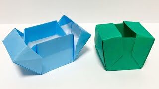 折り紙 箱 の折り方 作り方 ふた付き 簡単で便利 おりがみの箱 Origami 折り紙モンスター