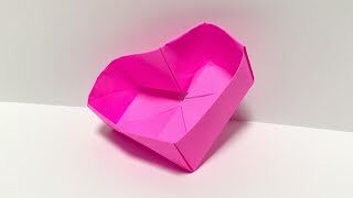 折り紙 箱 の折り方 作り方 ハート 簡単でかわいい おりがみの箱 Origami 折り紙モンスター