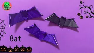 ハロウィン折り紙 コウモリの折り方 Halloween Origami How To Fold Bat だーちゃんはただいま折り紙をしてます Dahchan Origami 折り紙モンスター