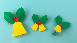 折り紙 ひいらぎ3種類とベルの作り方 クリスマス作品 辻本京子 粘土とペーパークラフト Kokko Garden 折り紙モンスター