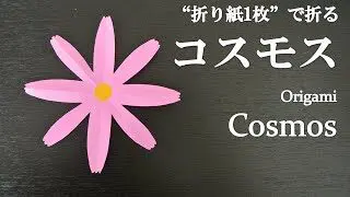 折り紙1枚 簡単 可愛い切り絵の花 コスモス の折り方 How To Fold A Cosmos With Origami Easy Flower クラフトちゃんねる 折り紙モンスター