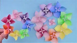 折り紙 あじさいの花のリースの折り方 Origami Hydrangea Flower Wreath Tutorial Niceno1 ナイス 折り紙 Niceno1 Origami 折り紙モンスター