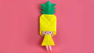 折り紙 パイナップルちゃんの作り方 フルーツ人形 基本の人形はいちごちゃんの作り方をご参照ください 辻本京子 粘土とペーパークラフト Kokko Garden 折り紙モンスター