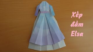 Xếp đầm Nữ Hoang Băng Gia Elsa 2 Elsa Dress Origami 2 ディズニーランドプリンセス エルサのドレスの折り紙 2 Handmade Joy 折り紙モンスター