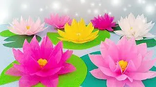 簡単 蓮の花 睡蓮の作り方 折り紙 お花紙 Diy How To Make Paper Lotus Flowers Water Lily はなみこと 折り紙モンスター