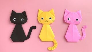 折り紙 ねこの作り方 しっぽの形をアレンジできます ハロウィンの黒猫にも 辻本京子 粘土とペーパークラフト Kokko Garden 折り紙 モンスター